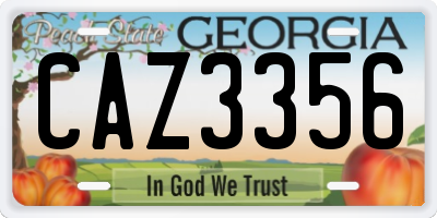 GA license plate CAZ3356