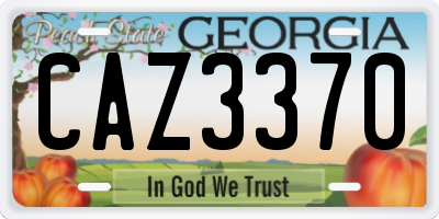 GA license plate CAZ3370