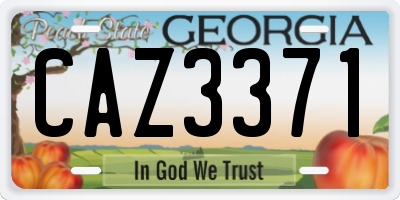 GA license plate CAZ3371