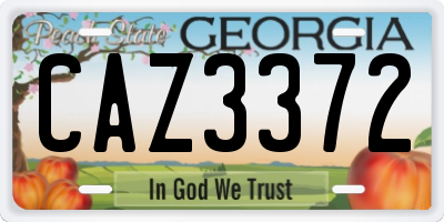 GA license plate CAZ3372