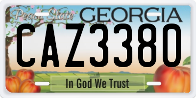 GA license plate CAZ3380