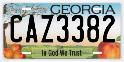 GA license plate CAZ3382