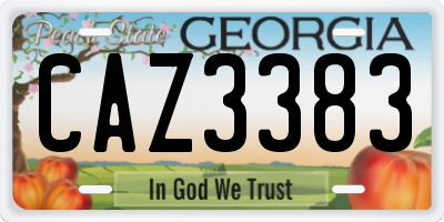 GA license plate CAZ3383