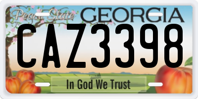 GA license plate CAZ3398