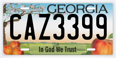 GA license plate CAZ3399