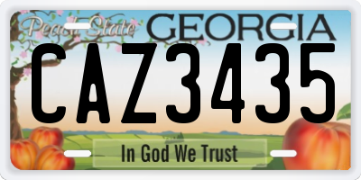 GA license plate CAZ3435