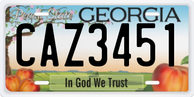 GA license plate CAZ3451
