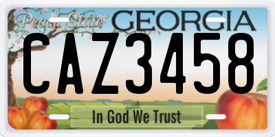 GA license plate CAZ3458