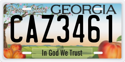 GA license plate CAZ3461