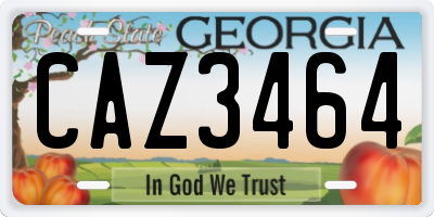 GA license plate CAZ3464