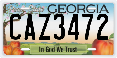 GA license plate CAZ3472