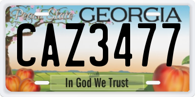 GA license plate CAZ3477