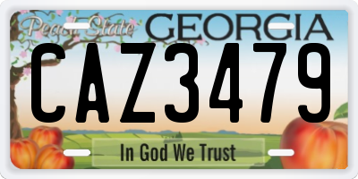 GA license plate CAZ3479