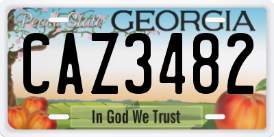 GA license plate CAZ3482