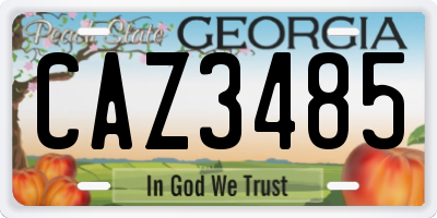 GA license plate CAZ3485