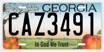 GA license plate CAZ3491