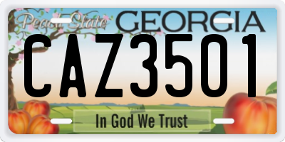 GA license plate CAZ3501