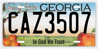GA license plate CAZ3507
