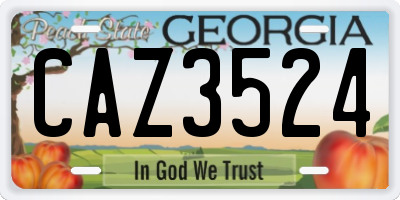 GA license plate CAZ3524