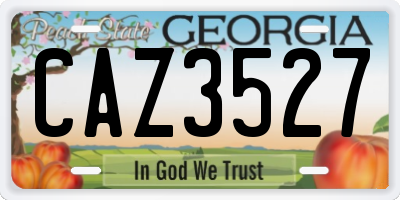 GA license plate CAZ3527