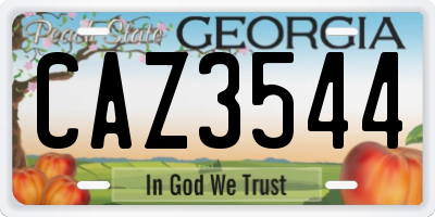 GA license plate CAZ3544