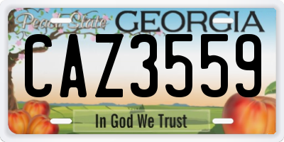 GA license plate CAZ3559