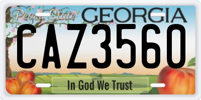 GA license plate CAZ3560