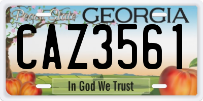 GA license plate CAZ3561
