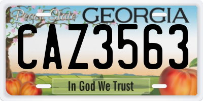 GA license plate CAZ3563