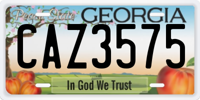 GA license plate CAZ3575
