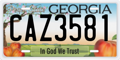 GA license plate CAZ3581