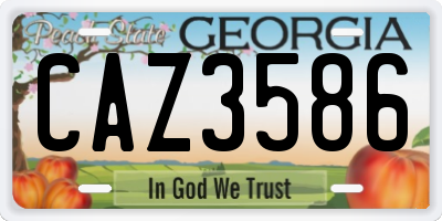 GA license plate CAZ3586