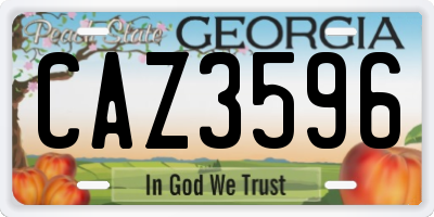 GA license plate CAZ3596