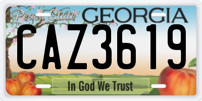 GA license plate CAZ3619