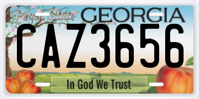 GA license plate CAZ3656