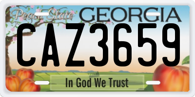 GA license plate CAZ3659
