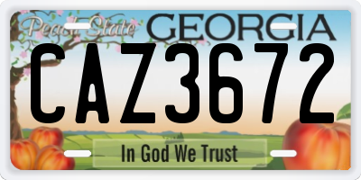 GA license plate CAZ3672