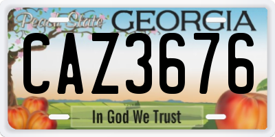 GA license plate CAZ3676