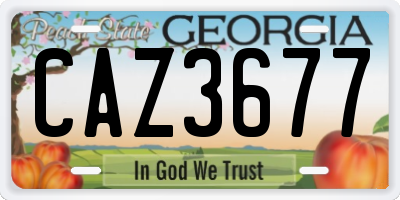 GA license plate CAZ3677
