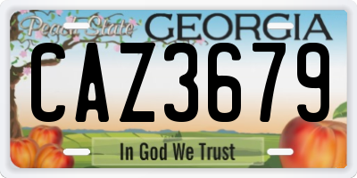 GA license plate CAZ3679