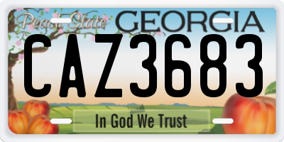 GA license plate CAZ3683