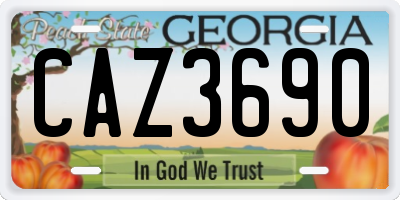 GA license plate CAZ3690