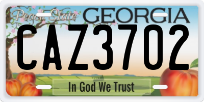 GA license plate CAZ3702