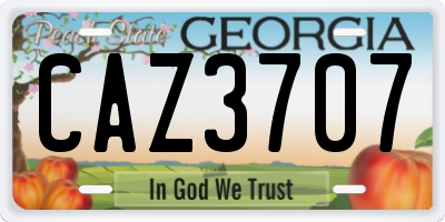GA license plate CAZ3707