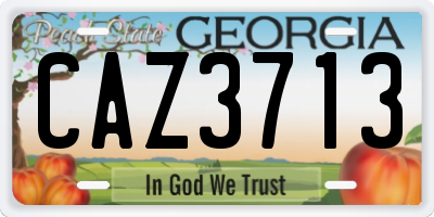 GA license plate CAZ3713