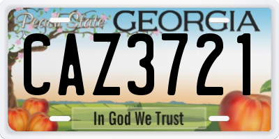 GA license plate CAZ3721