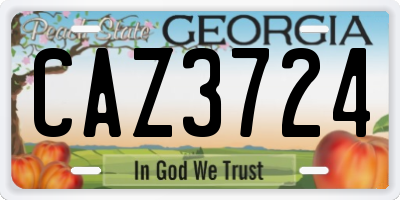 GA license plate CAZ3724