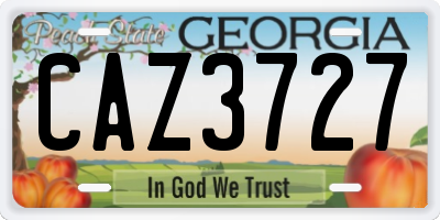 GA license plate CAZ3727