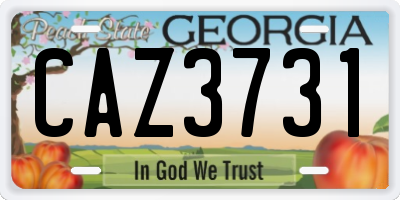 GA license plate CAZ3731