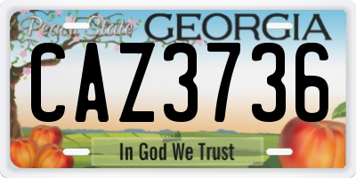 GA license plate CAZ3736